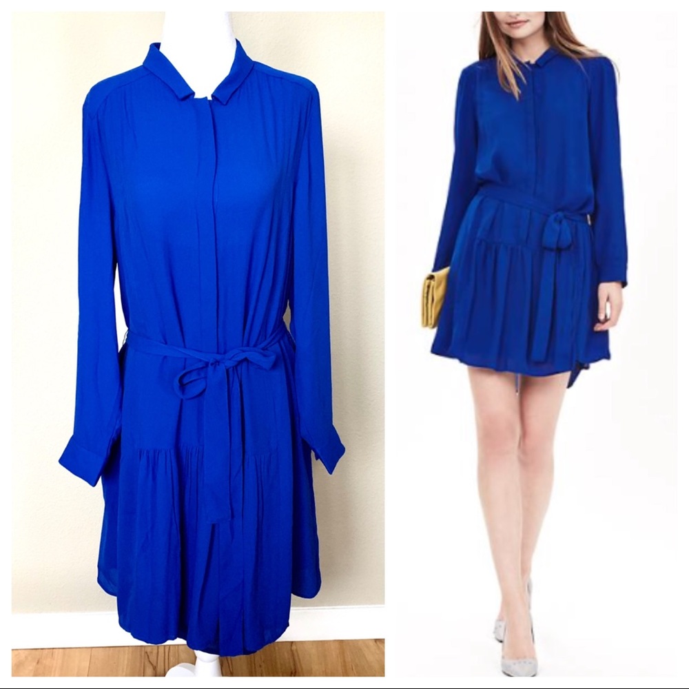 NWT BANANA REPUBLIC Crepe Long Sleeves SHIRTDRESS - Picture 8 of 8